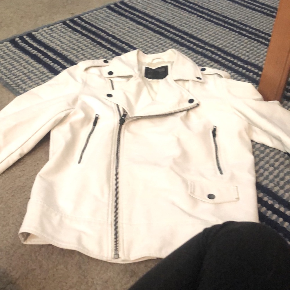 White leather men’s jacket